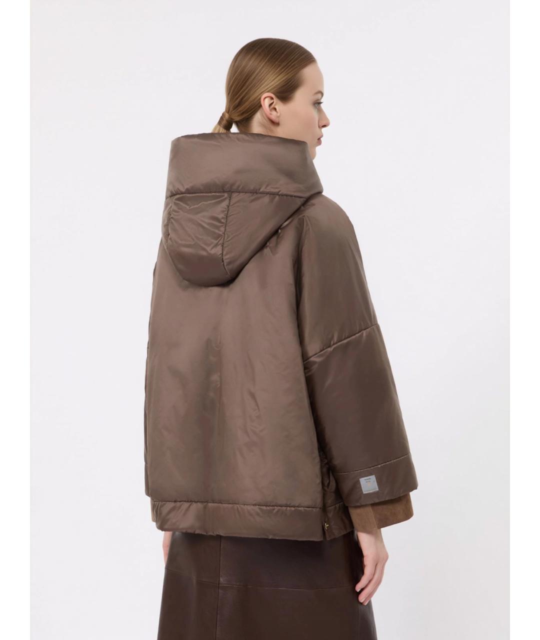 'S MAX MARA Коричневая полиэстеровая куртка, фото 4