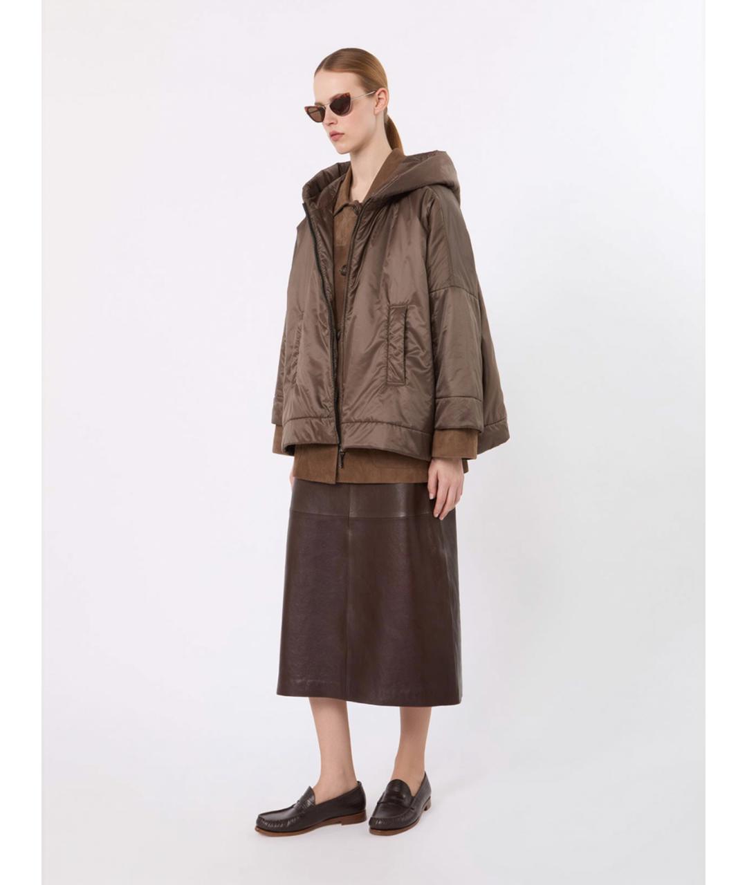 'S MAX MARA Коричневая полиэстеровая куртка, фото 2