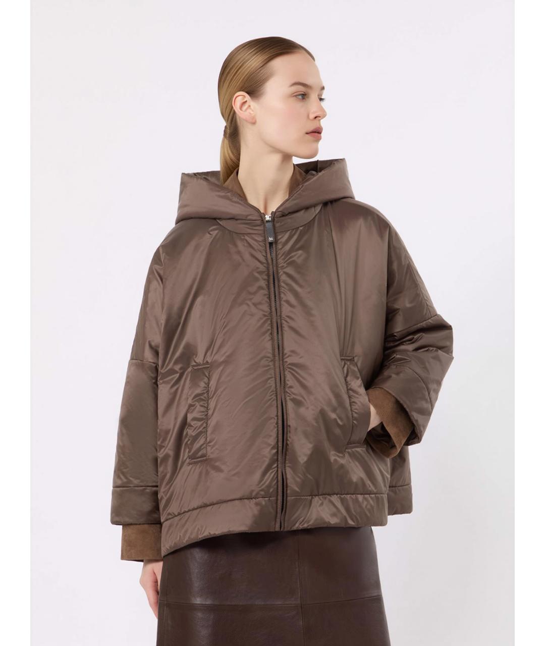 'S MAX MARA Коричневая полиэстеровая куртка, фото 3