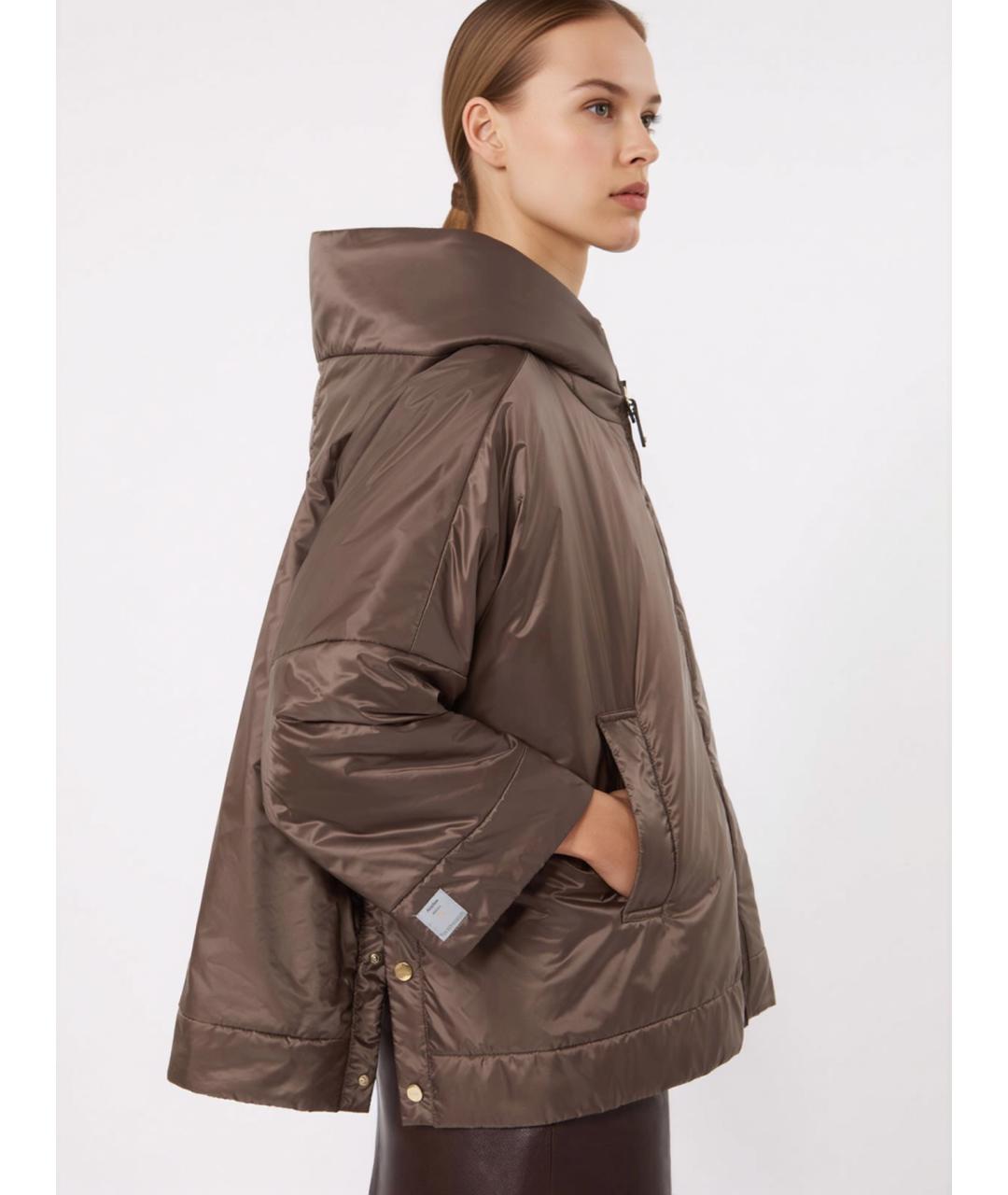 'S MAX MARA Коричневая полиэстеровая куртка, фото 5