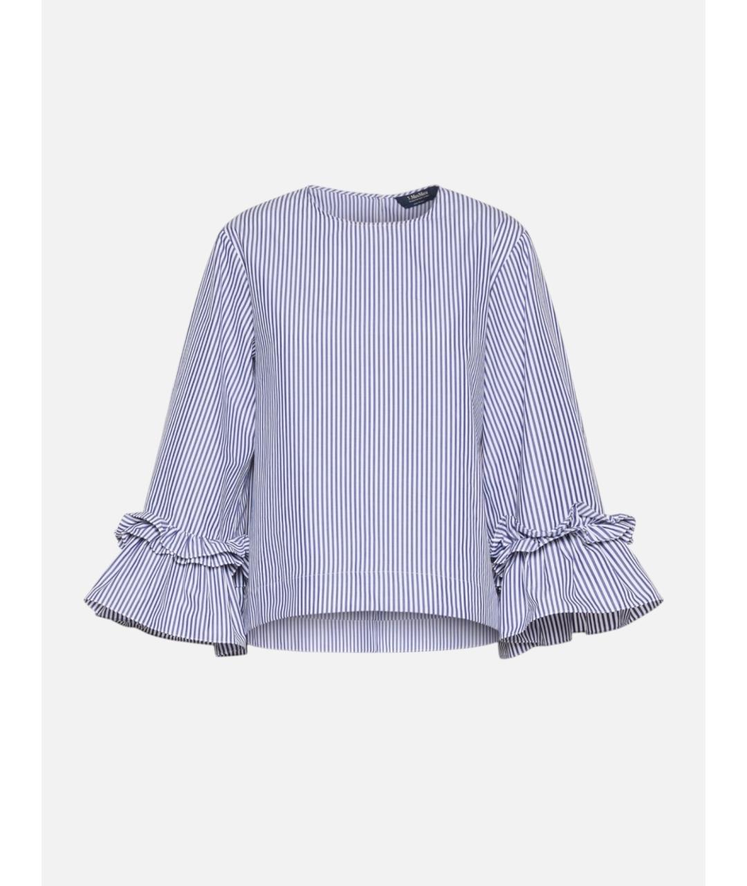 'S MAX MARA Синяя хлопковая блузы, фото 1