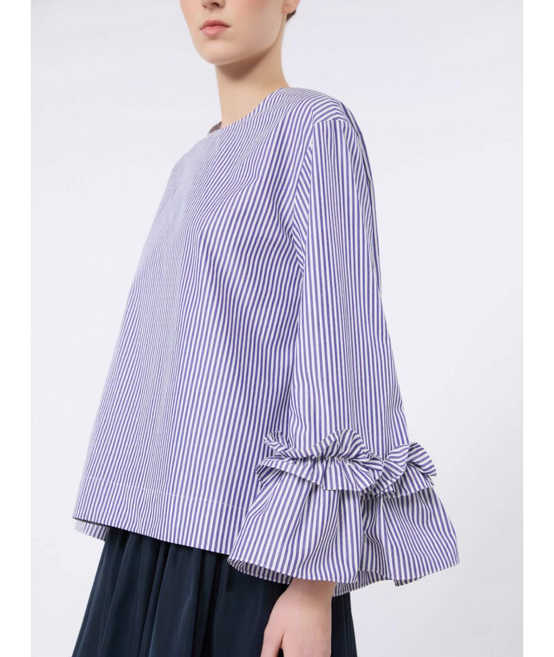 'S MAX MARA Синяя хлопковая блузы, фото 5