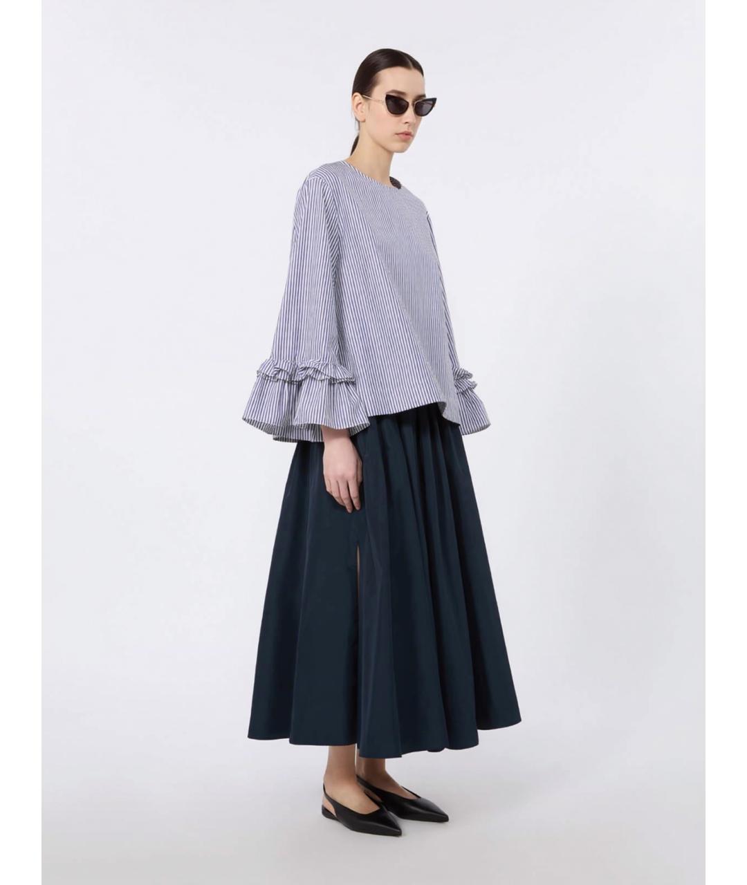 'S MAX MARA Синяя хлопковая блузы, фото 2