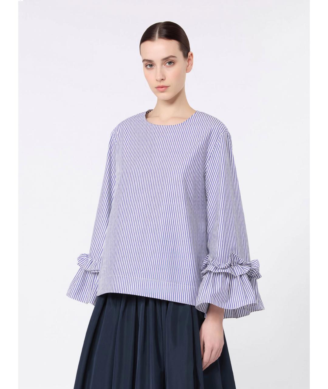 'S MAX MARA Синяя хлопковая блузы, фото 3