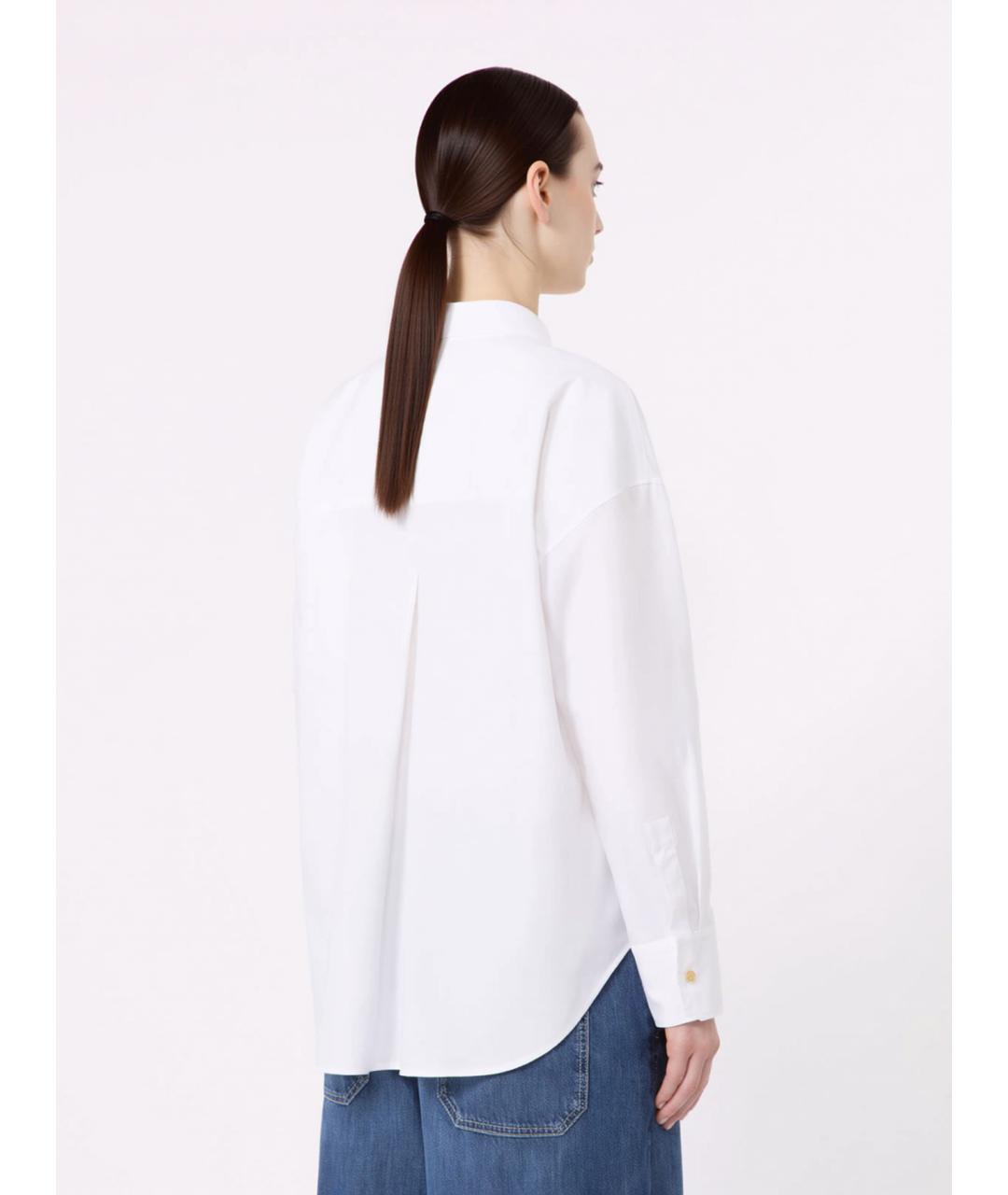 'S MAX MARA Белая хлопковая рубашка, фото 4