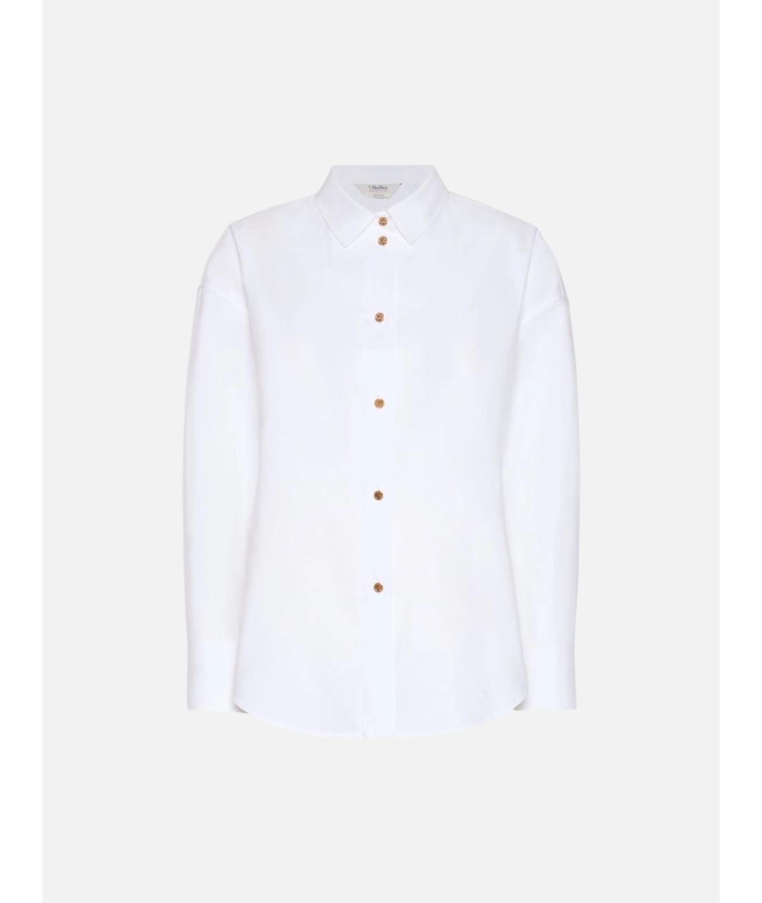 'S MAX MARA Белая хлопковая рубашка, фото 1