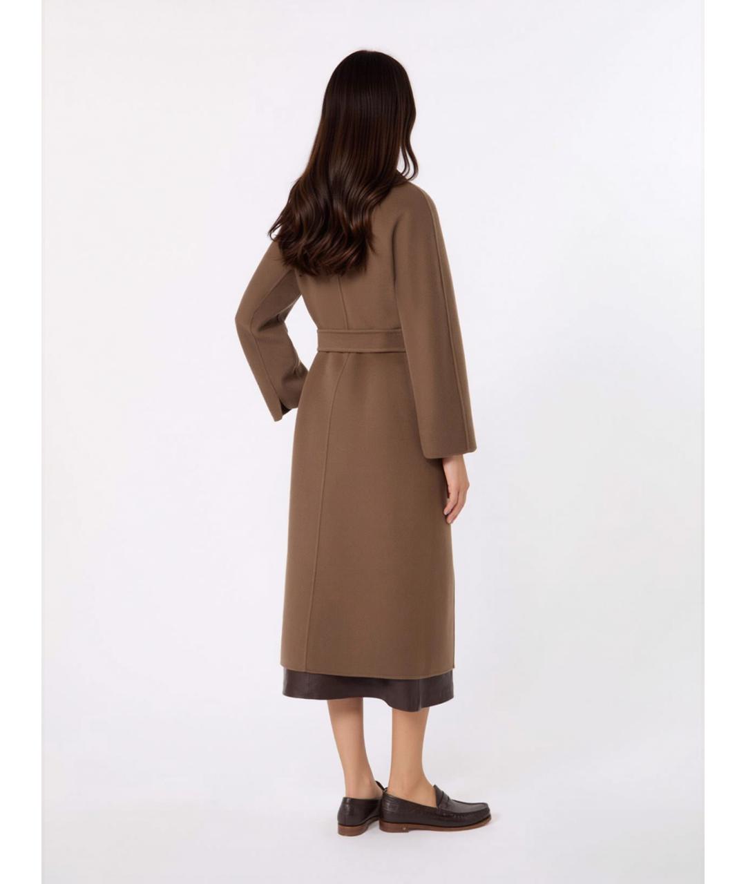'S MAX MARA Коричневое шерстяное пальто, фото 4