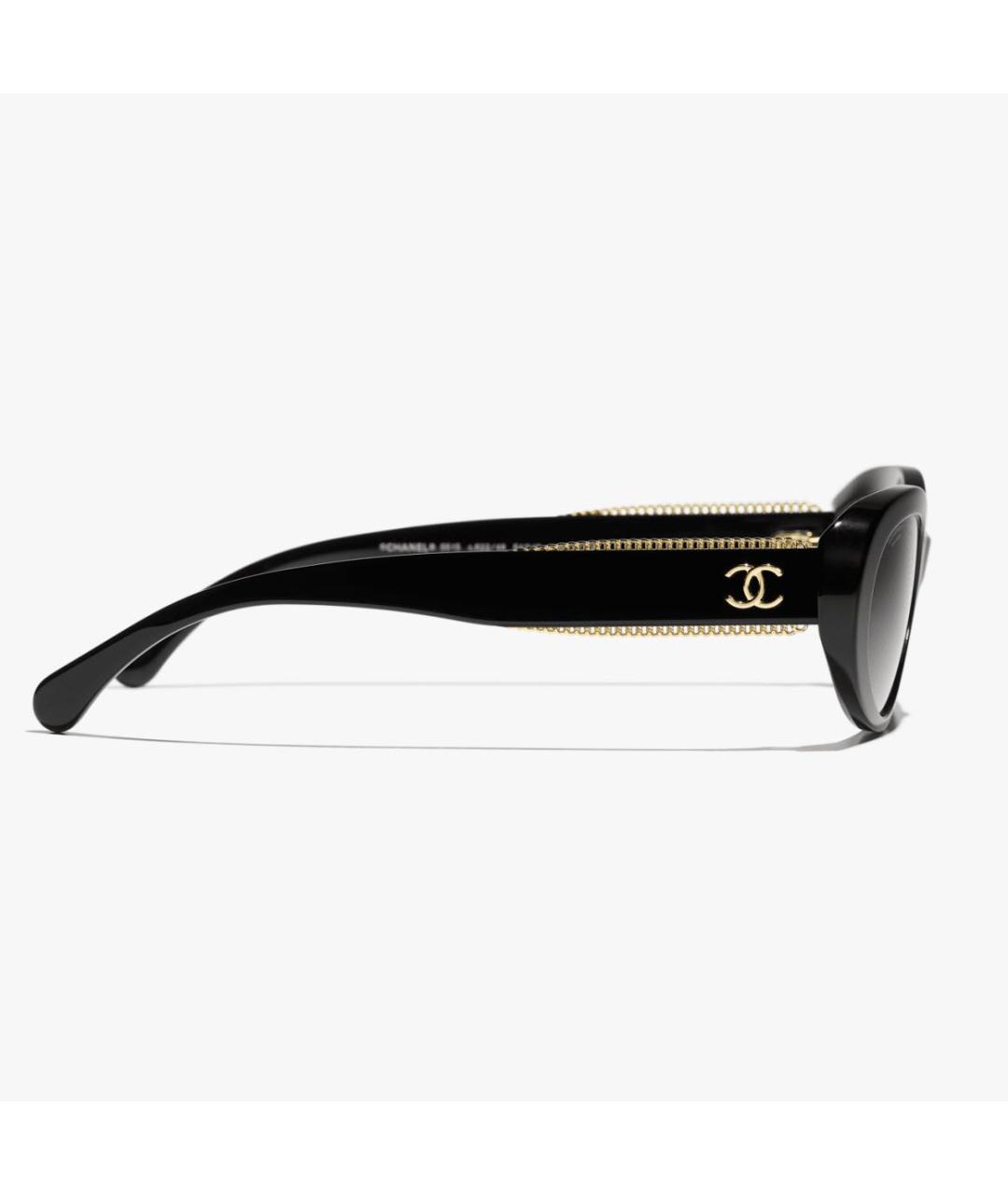 CHANEL Черные пластиковые солнцезащитные очки, фото 3