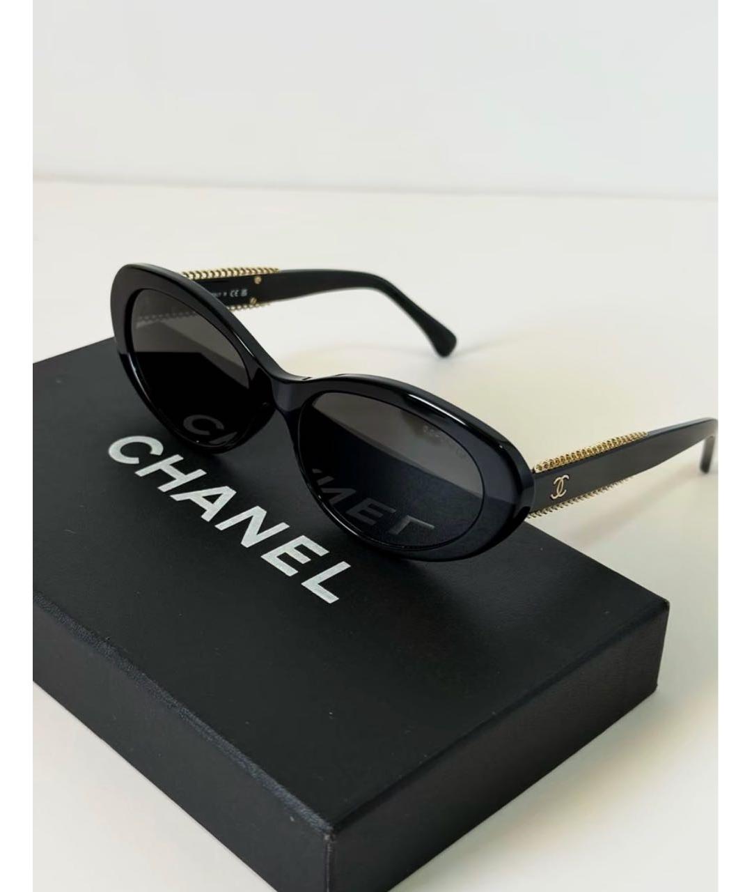CHANEL Черные пластиковые солнцезащитные очки, фото 5