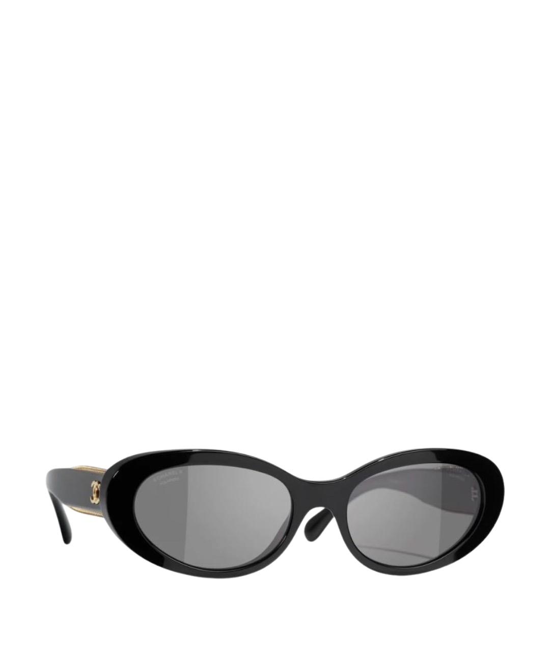 CHANEL Черные пластиковые солнцезащитные очки, фото 1