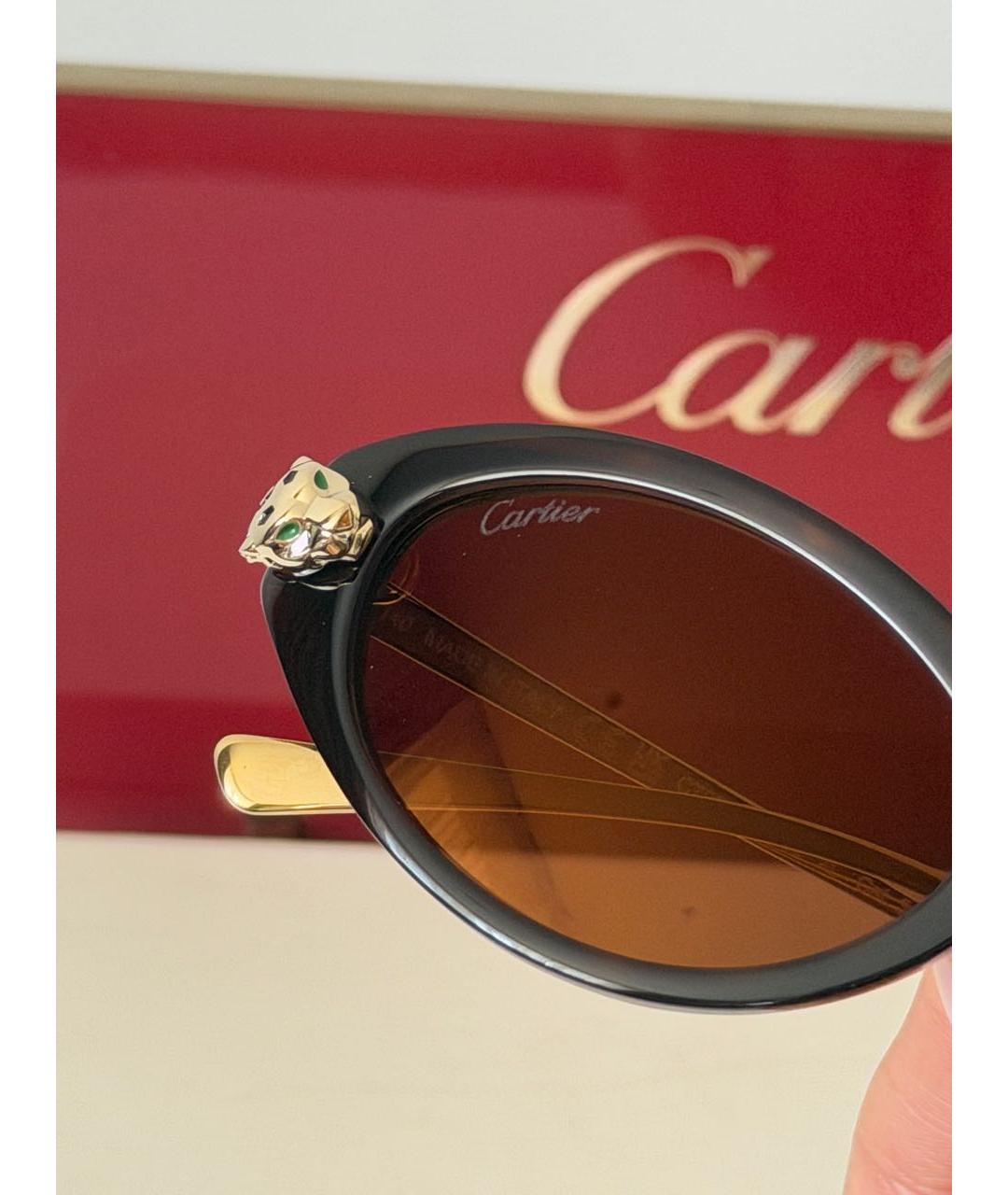 CARTIER Коричневые пластиковые солнцезащитные очки, фото 7