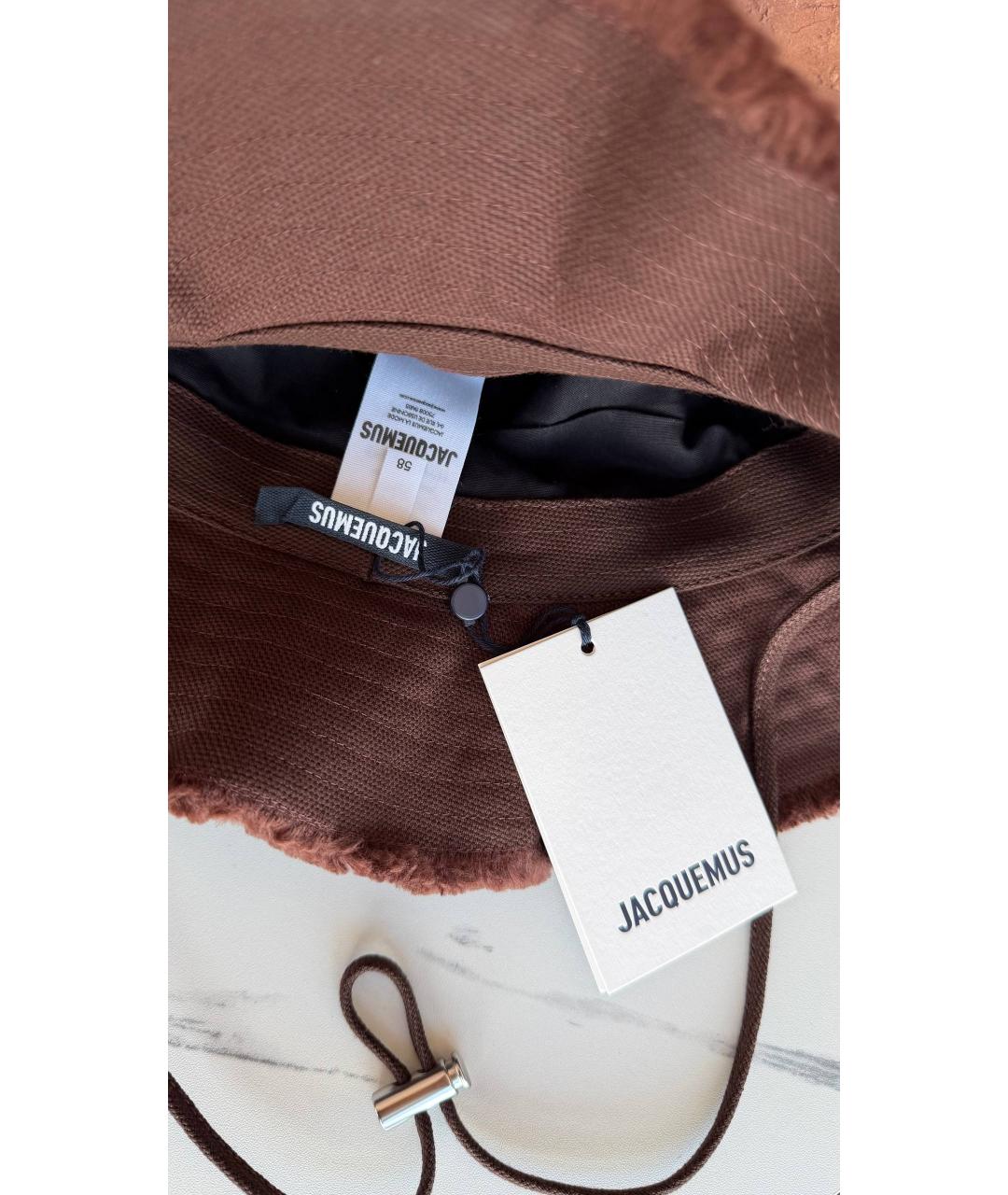 JACQUEMUS Коричневая хлопковая панама, фото 5