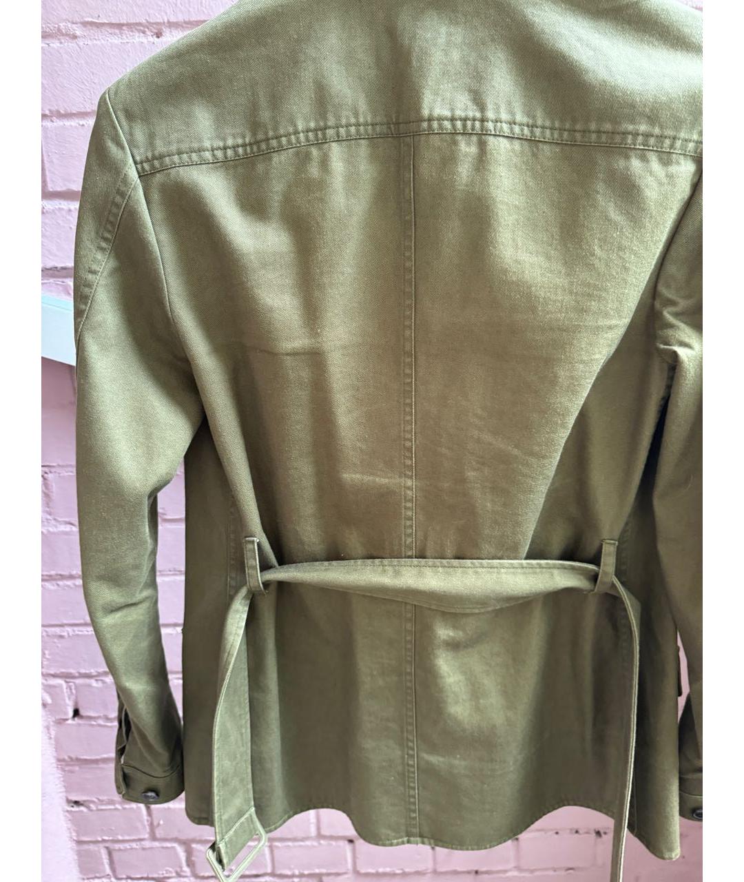 SAINT LAURENT Хаки хлопковая куртка, фото 6