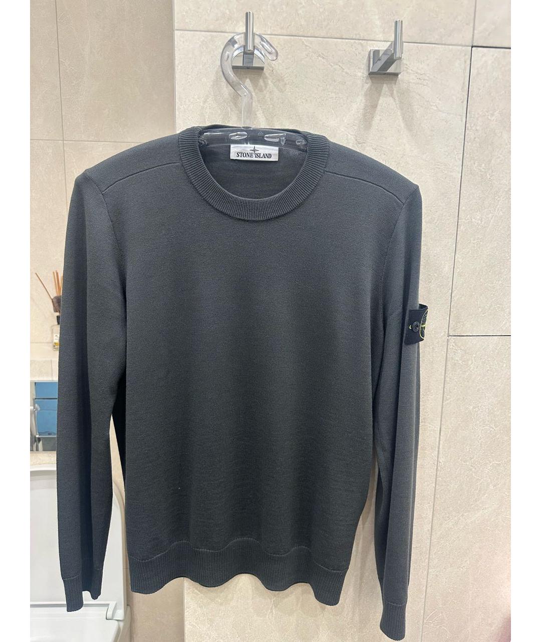 STONE ISLAND Серый шерстяной джемпер / свитер, фото 5