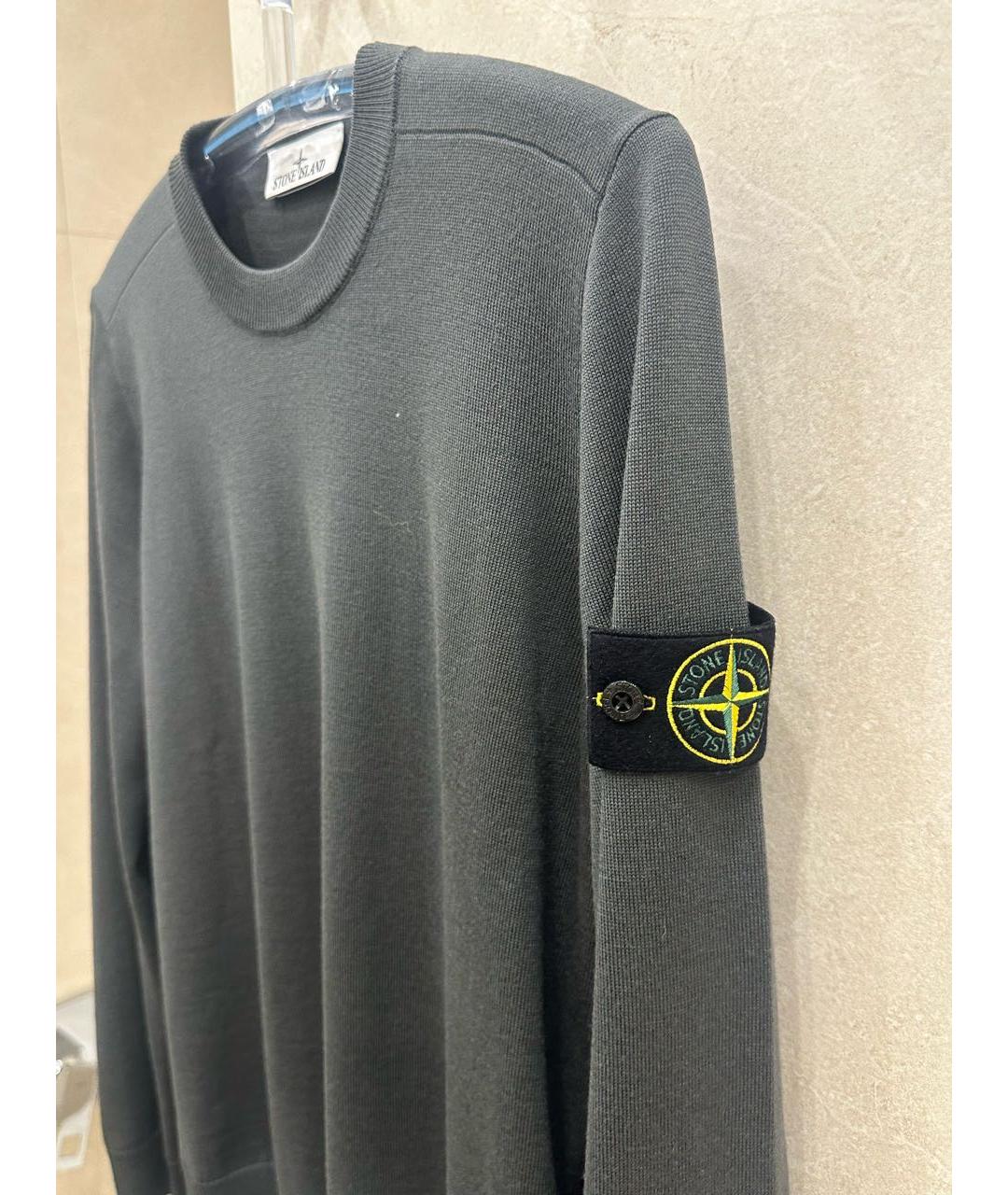 STONE ISLAND Серый шерстяной джемпер / свитер, фото 4