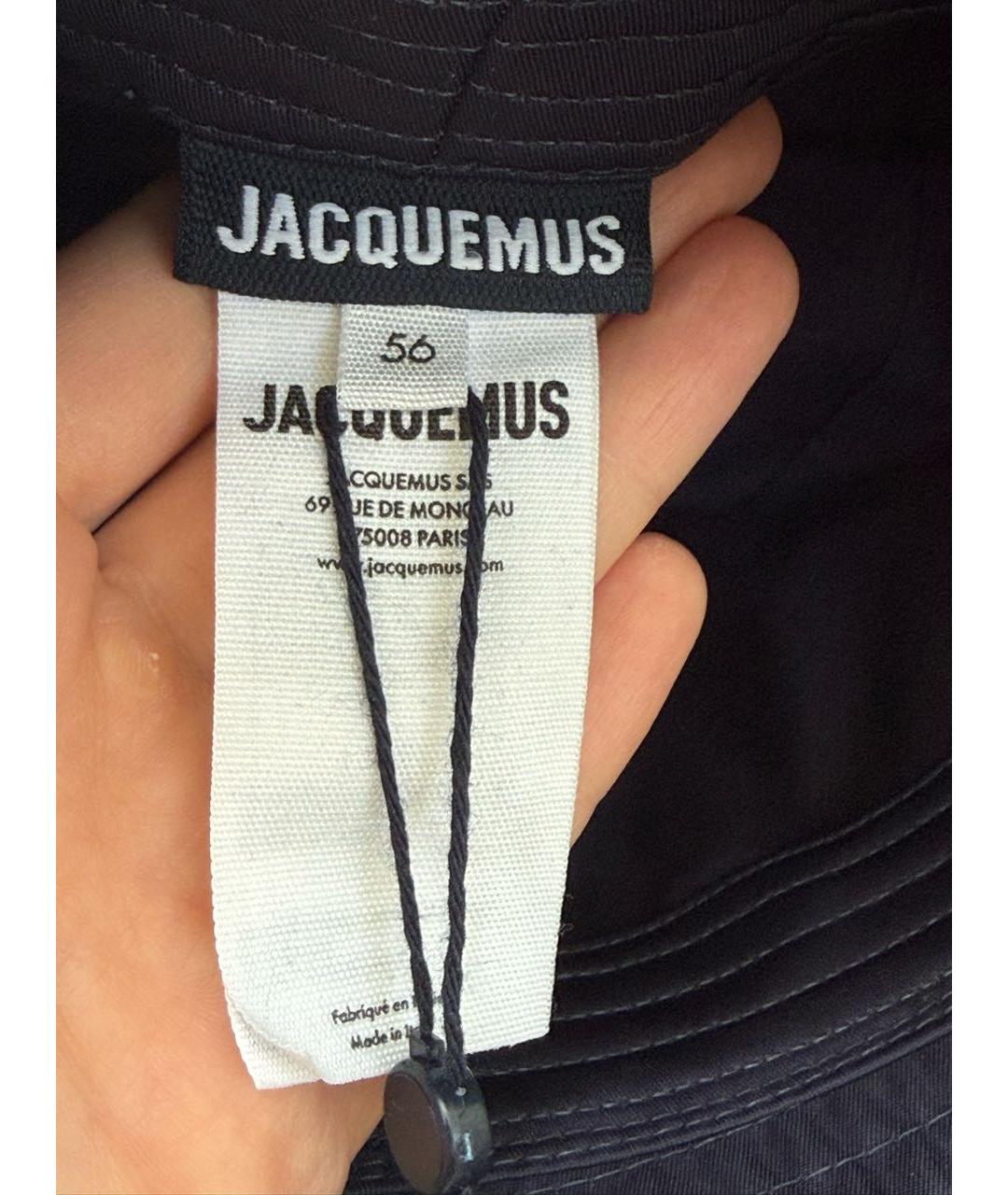 JACQUEMUS Темно-синяя синтетическая панама, фото 4
