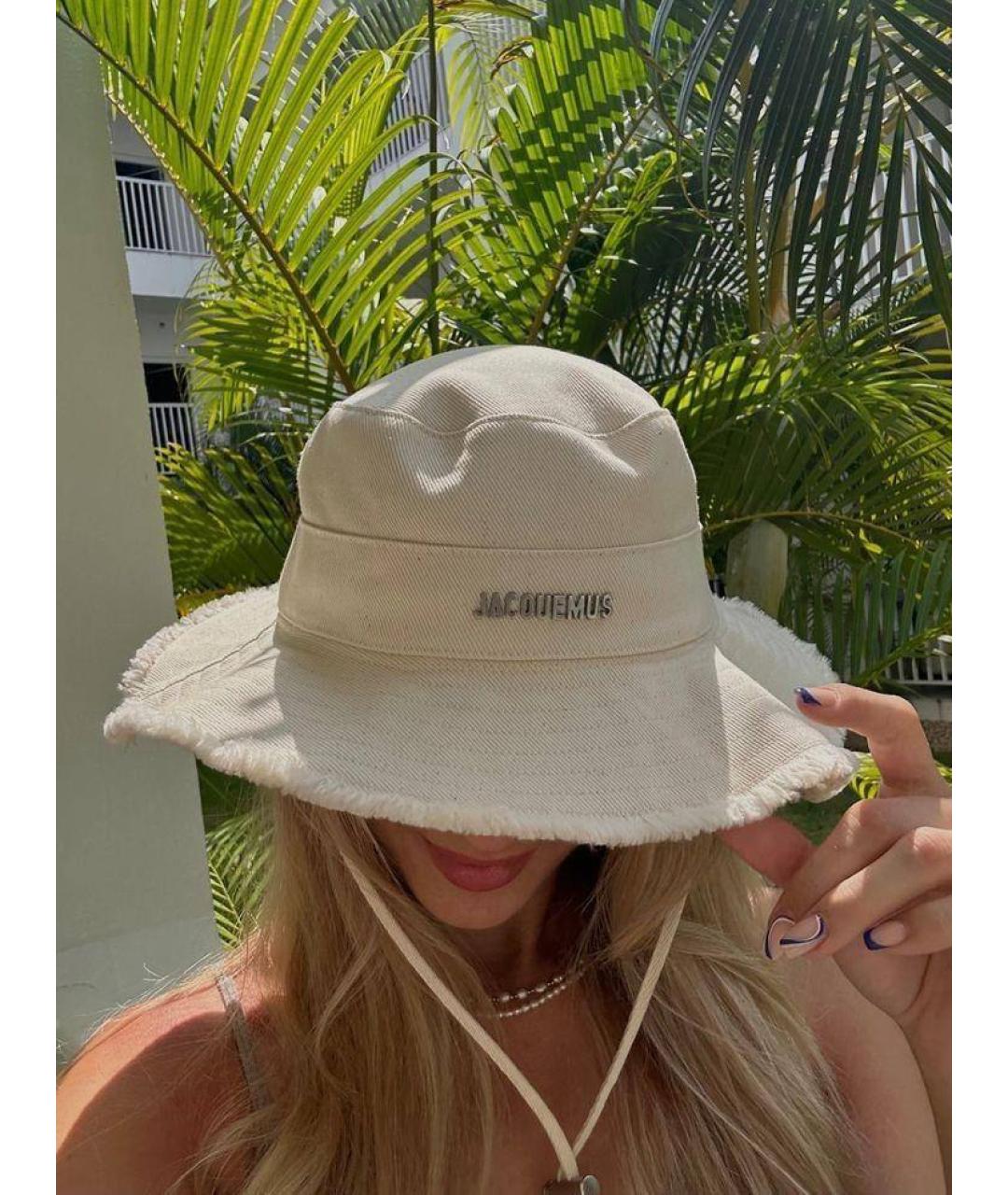 JACQUEMUS Белая хлопковая панама, фото 5