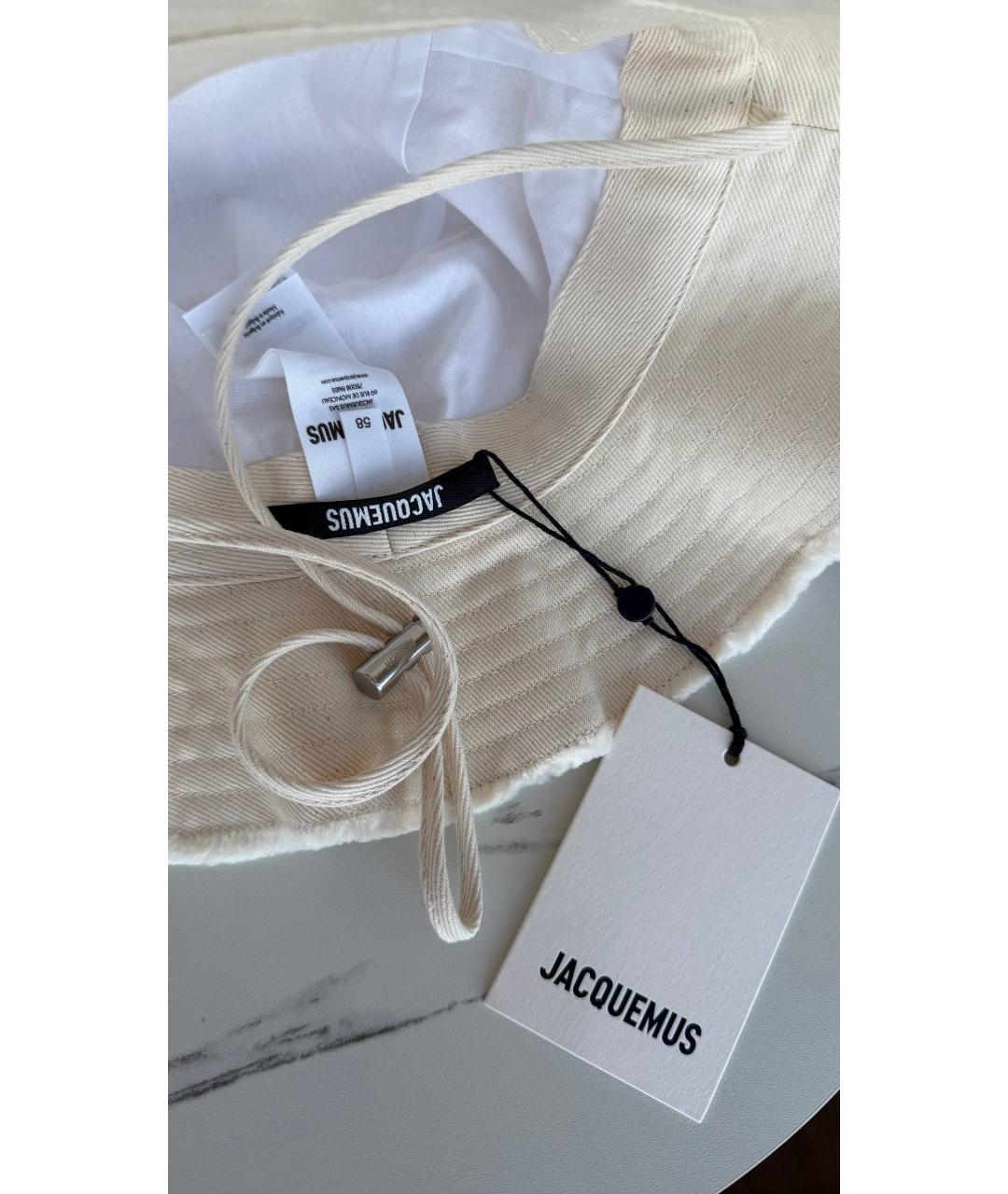 JACQUEMUS Белая хлопковая панама, фото 4