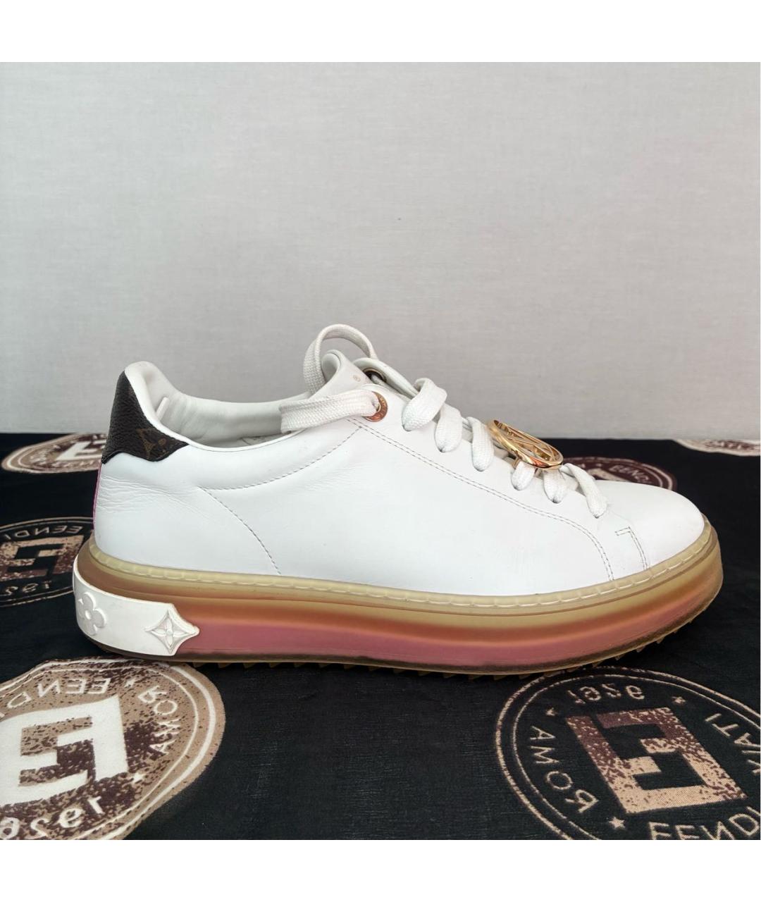 LOUIS VUITTON Белые кожаные кеды, фото 8