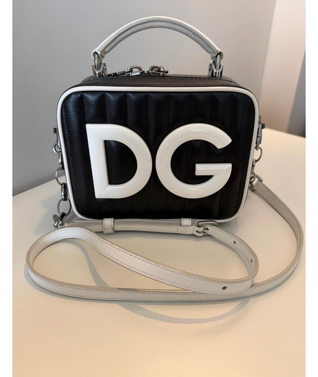 DOLCE&GABBANA Черная кожаная сумка с короткими ручками, фото 6