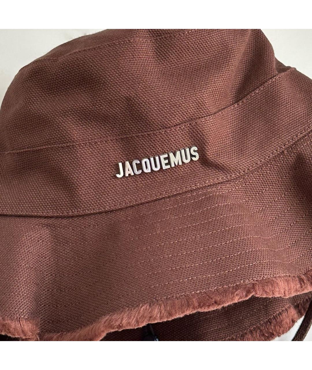 JACQUEMUS Коричневая хлопковая панама, фото 4