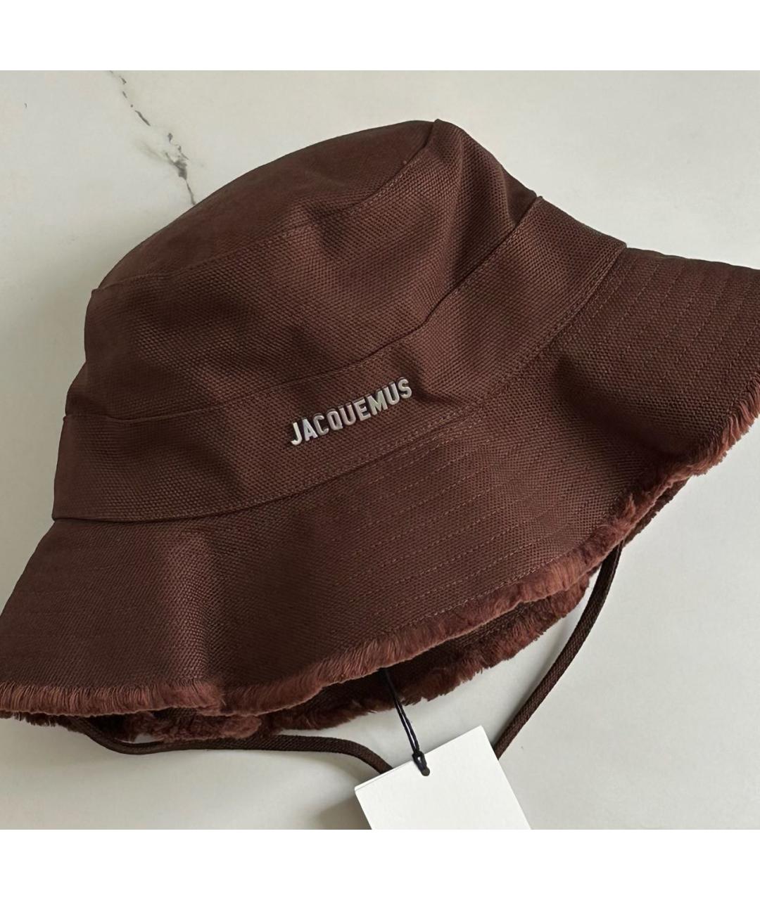 JACQUEMUS Коричневая хлопковая панама, фото 2
