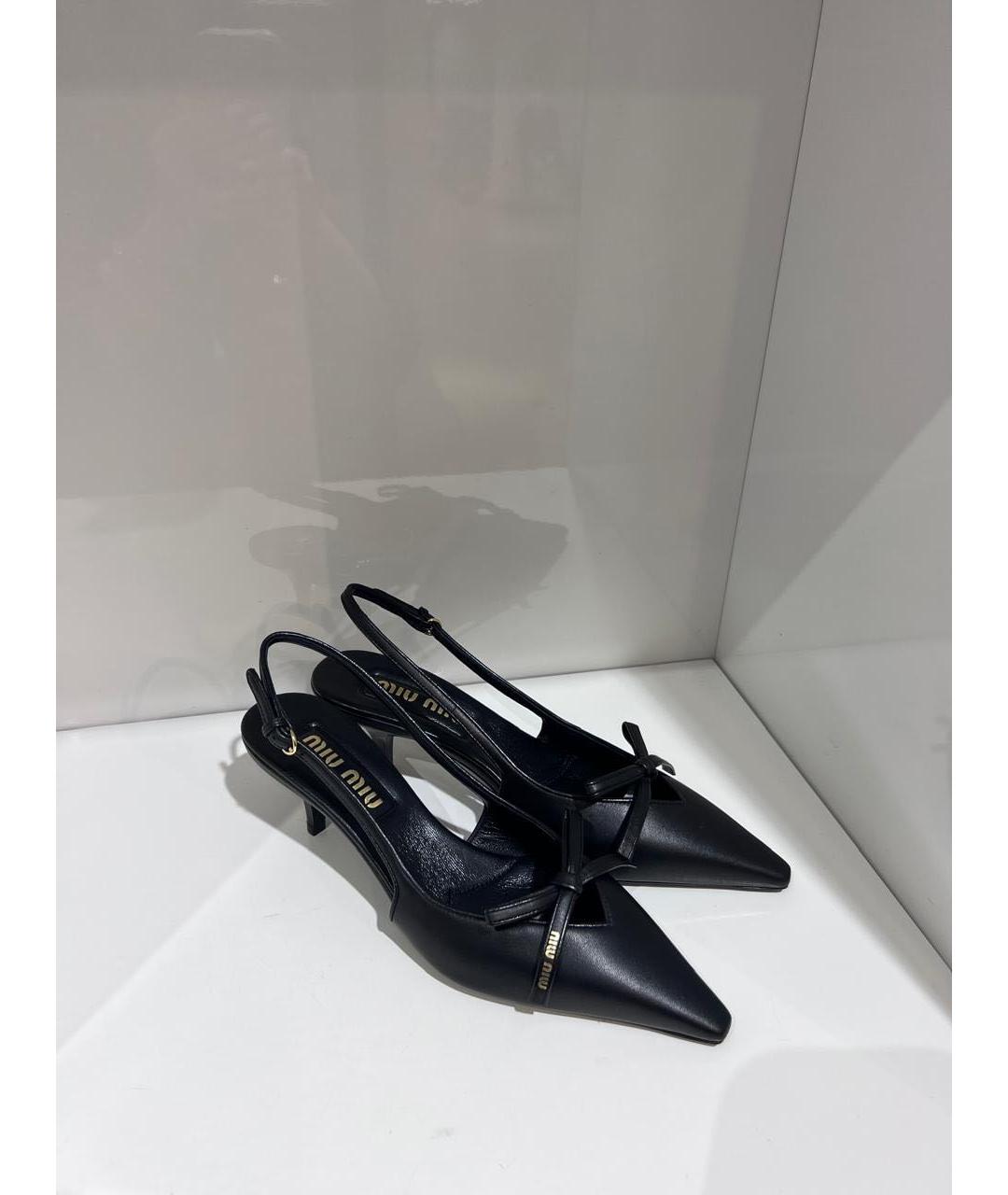 MIU MIU Черные кожаные туфли, фото 2