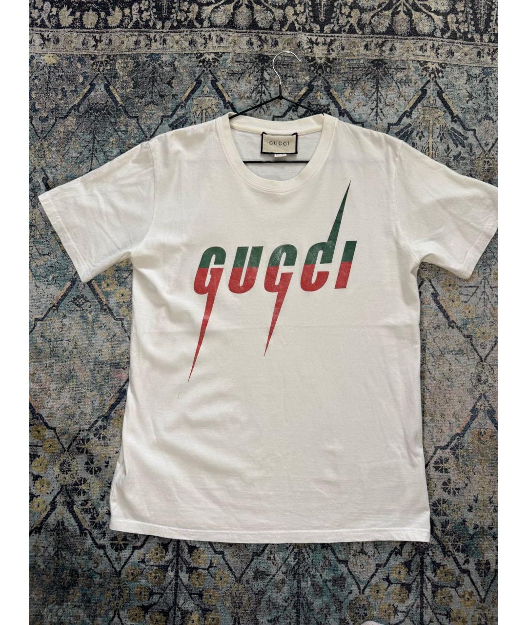 GUCCI Белая хлопковая футболка, фото 5