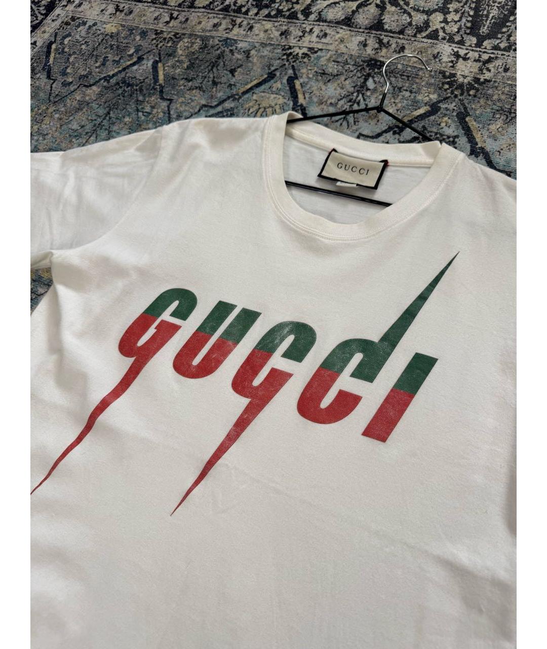 GUCCI Белая хлопковая футболка, фото 2
