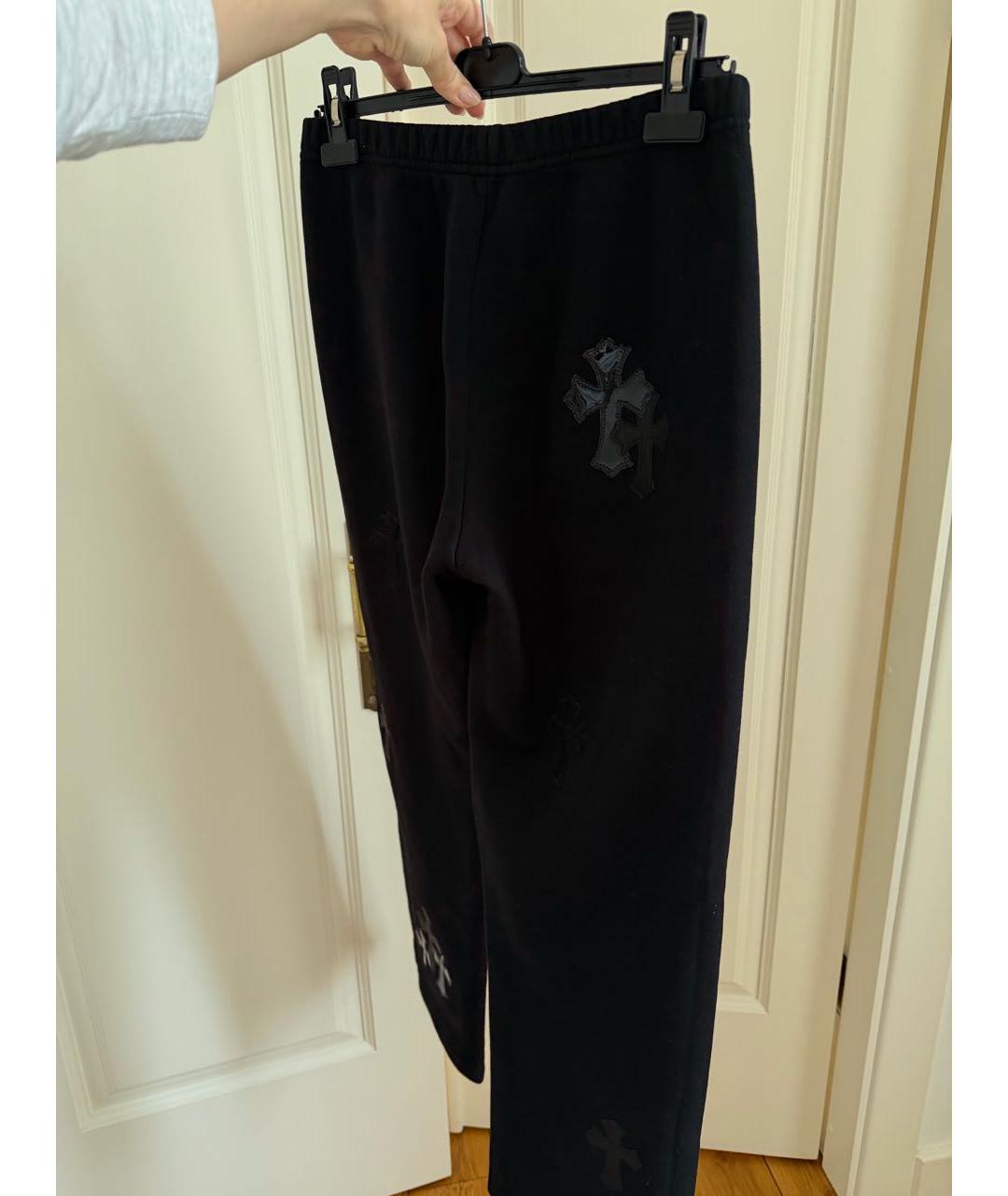CHROME HEARTS Черные хлопковые прямые брюки, фото 2