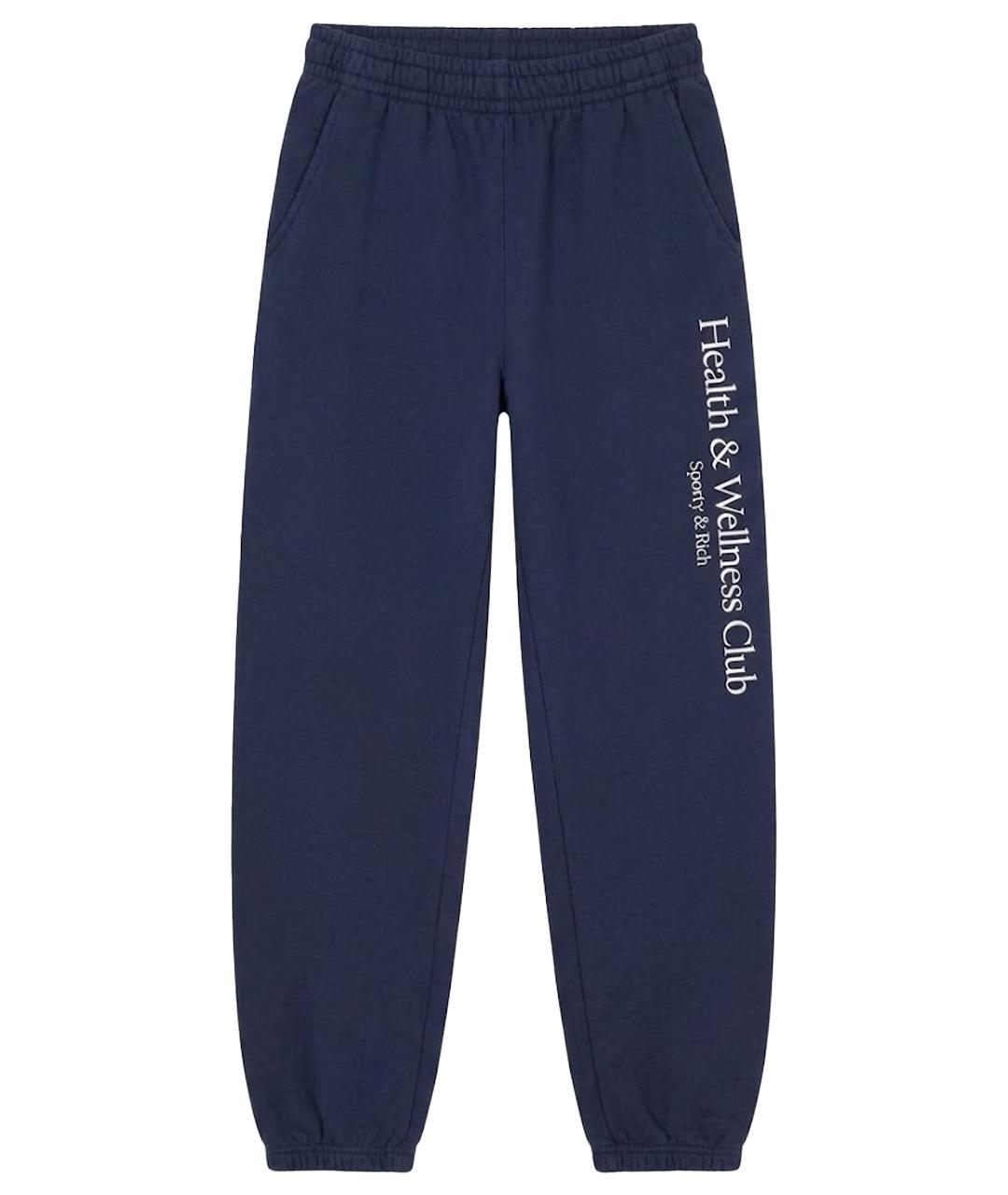 SPORTY AND RICH Темно-синие хлопковые спортивные брюки и шорты, фото 1