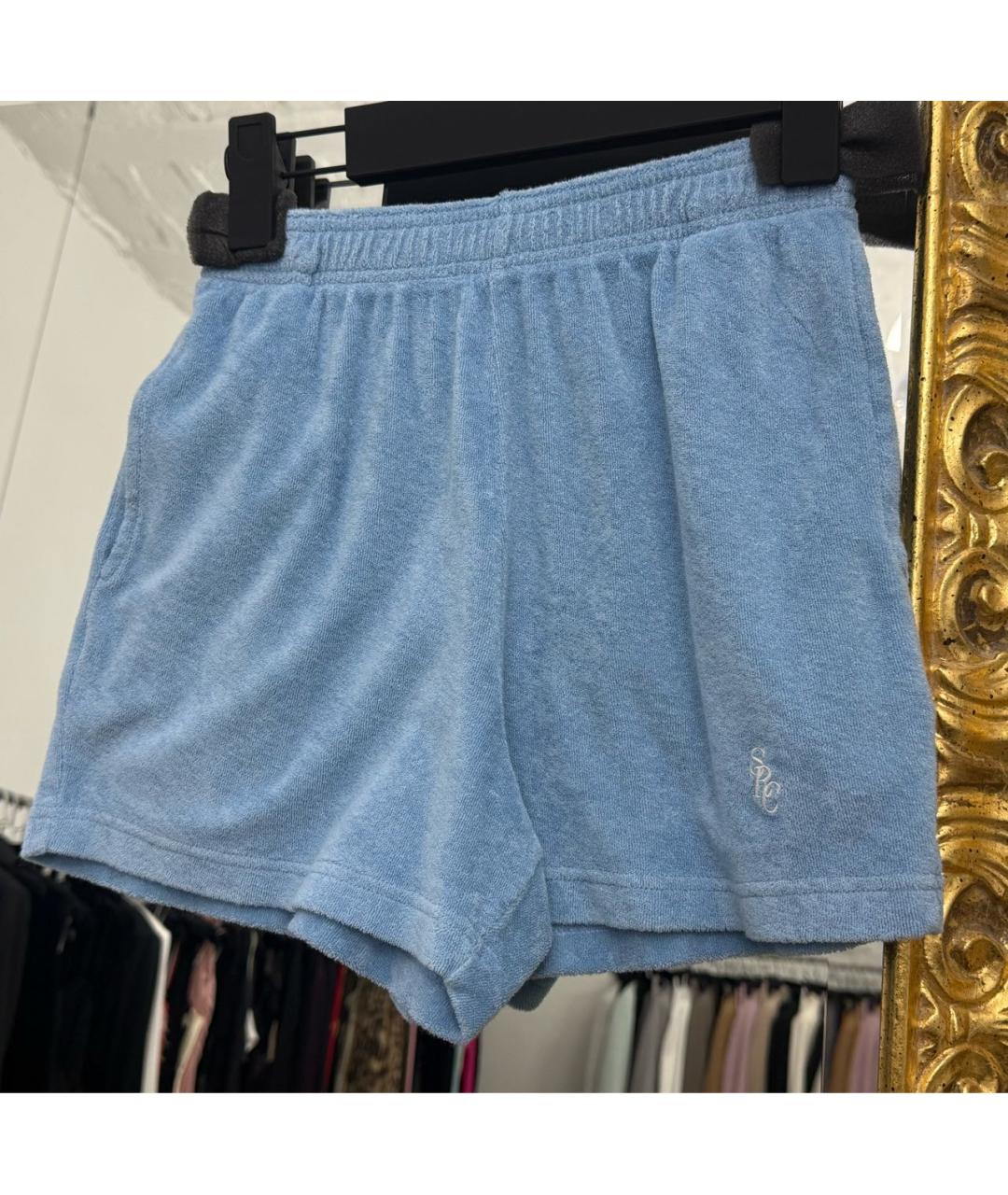 SPORTY AND RICH Голубые хлопковые шорты, фото 4
