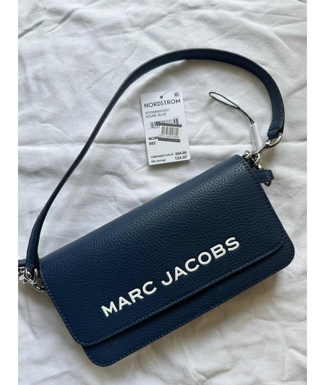 MARC JACOBS Темно-синяя кожаная сумка через плечо, фото 4
