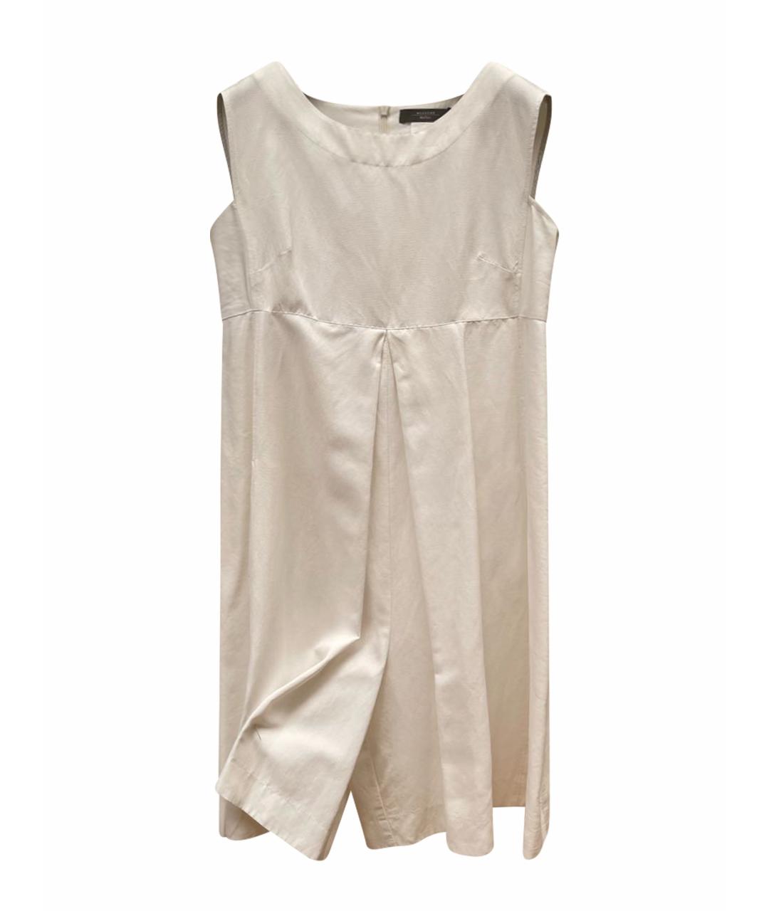 WEEKEND MAX MARA Белое вискозное повседневное платье, фото 9