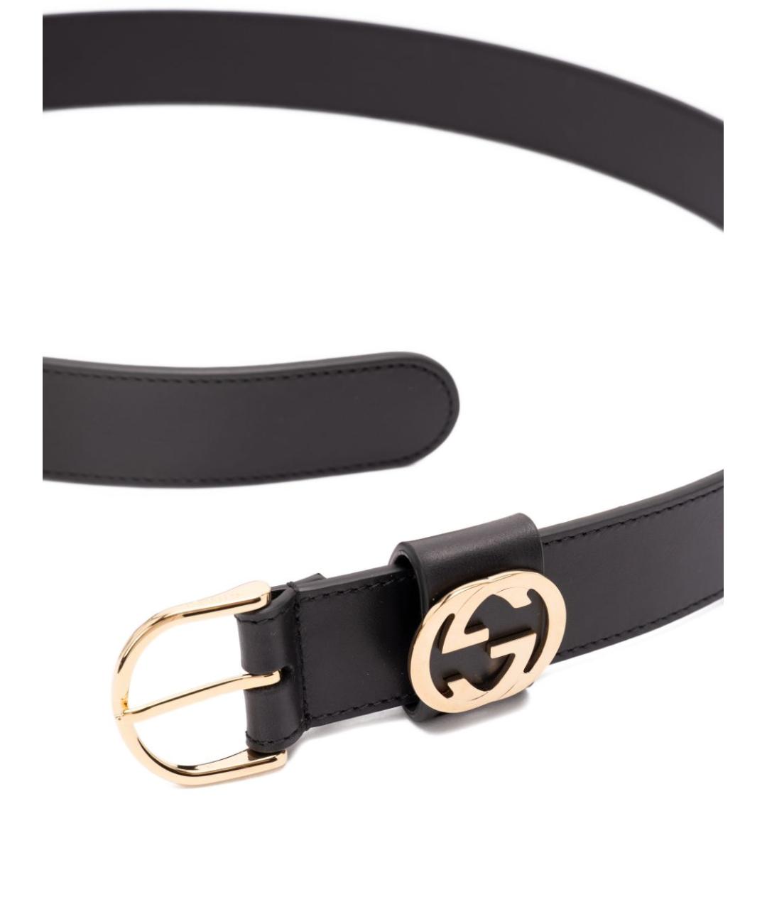 GUCCI Черный кожаный ремень, фото 3