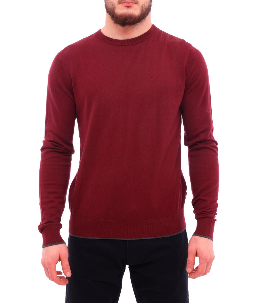 ARMANI EXCHANGE Бордовый хлопковый джемпер / свитер, фото 6