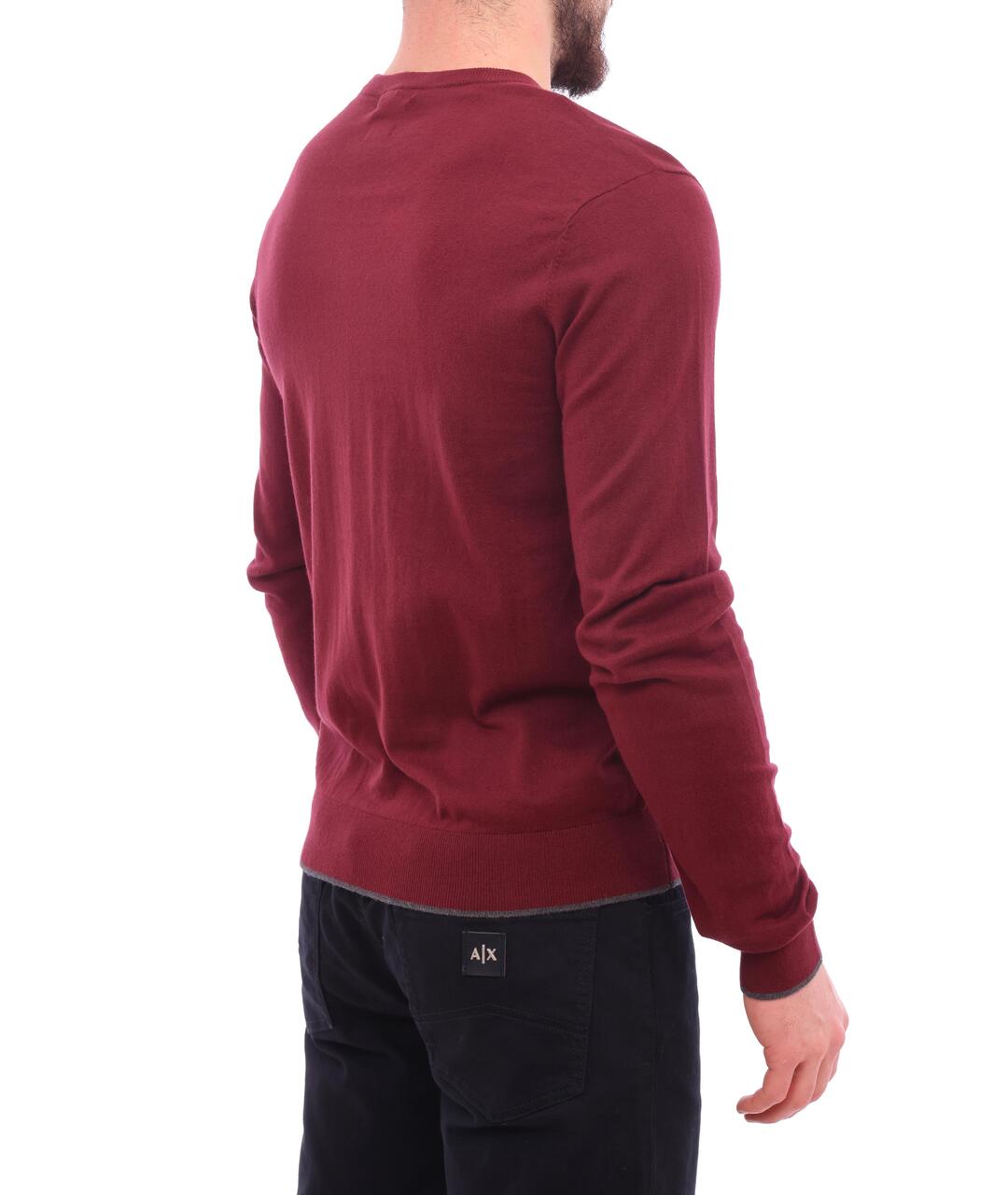ARMANI EXCHANGE Бордовый хлопковый джемпер / свитер, фото 5