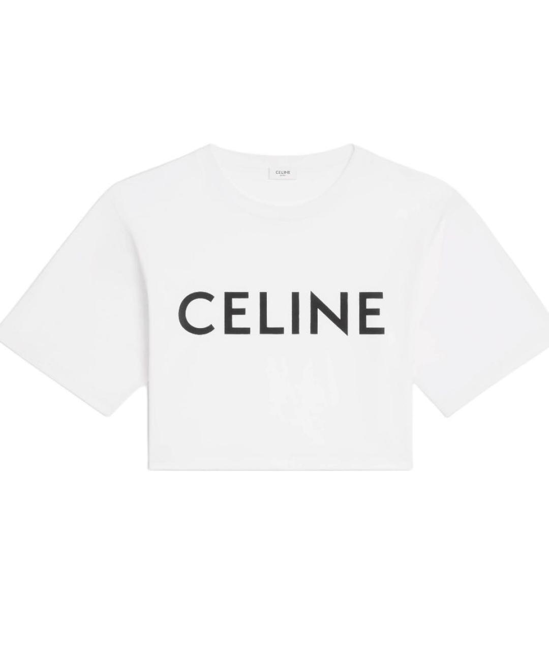 CELINE Белая хлопковая футболка, фото 1