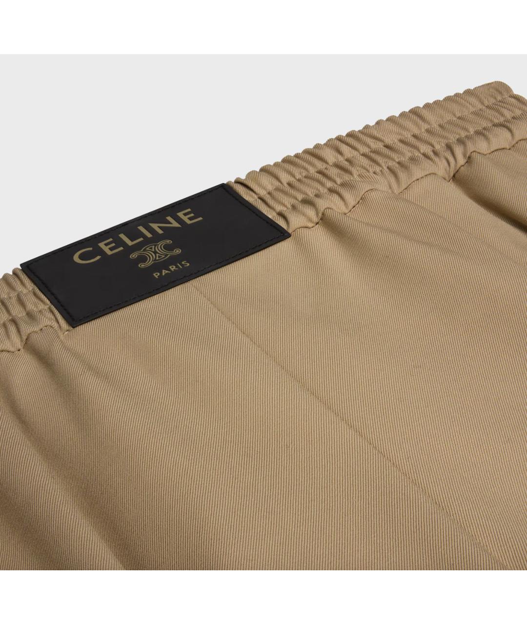 CELINE Бежевые шерстяные прямые брюки, фото 3