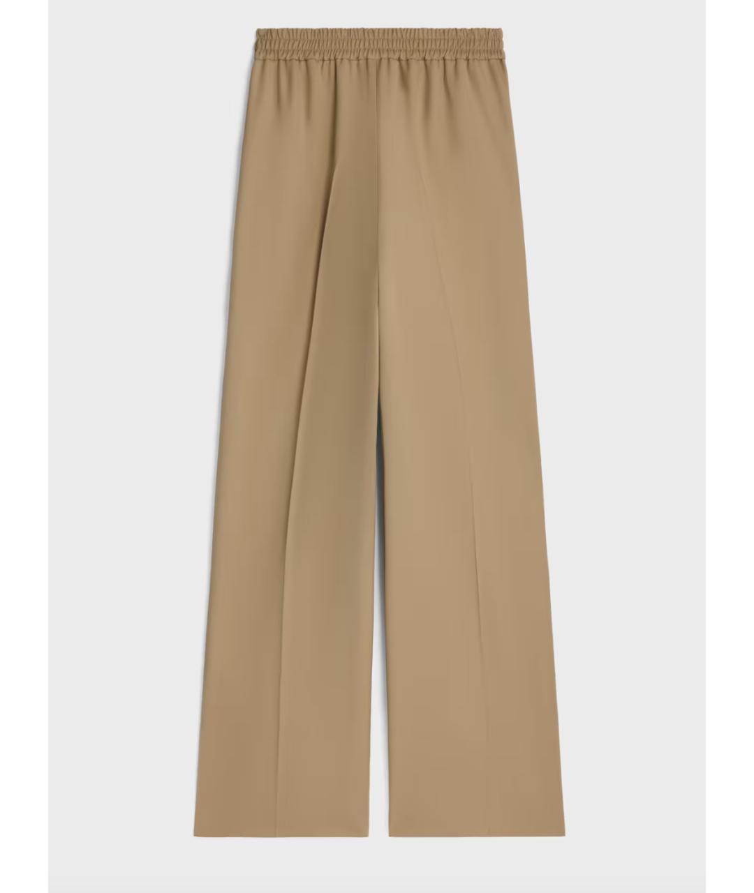 CELINE Бежевые шерстяные прямые брюки, фото 2