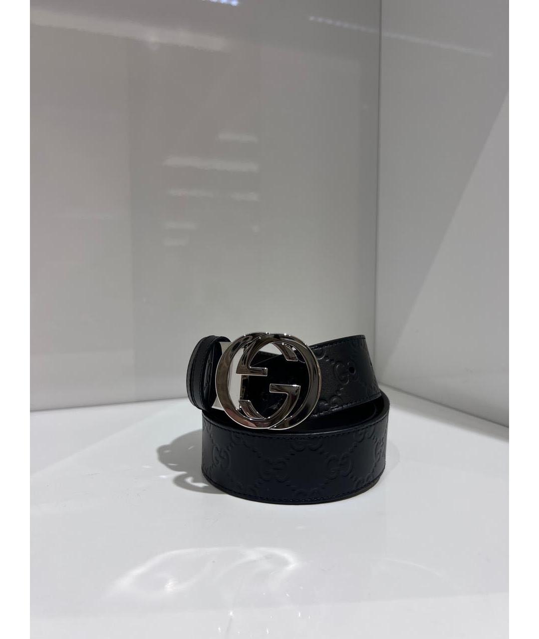 GUCCI Черный кожаный ремень, фото 2