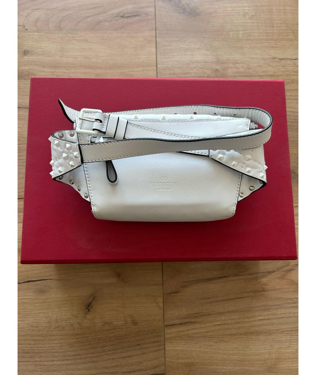 VALENTINO Белая кожаная поясная сумка, фото 3