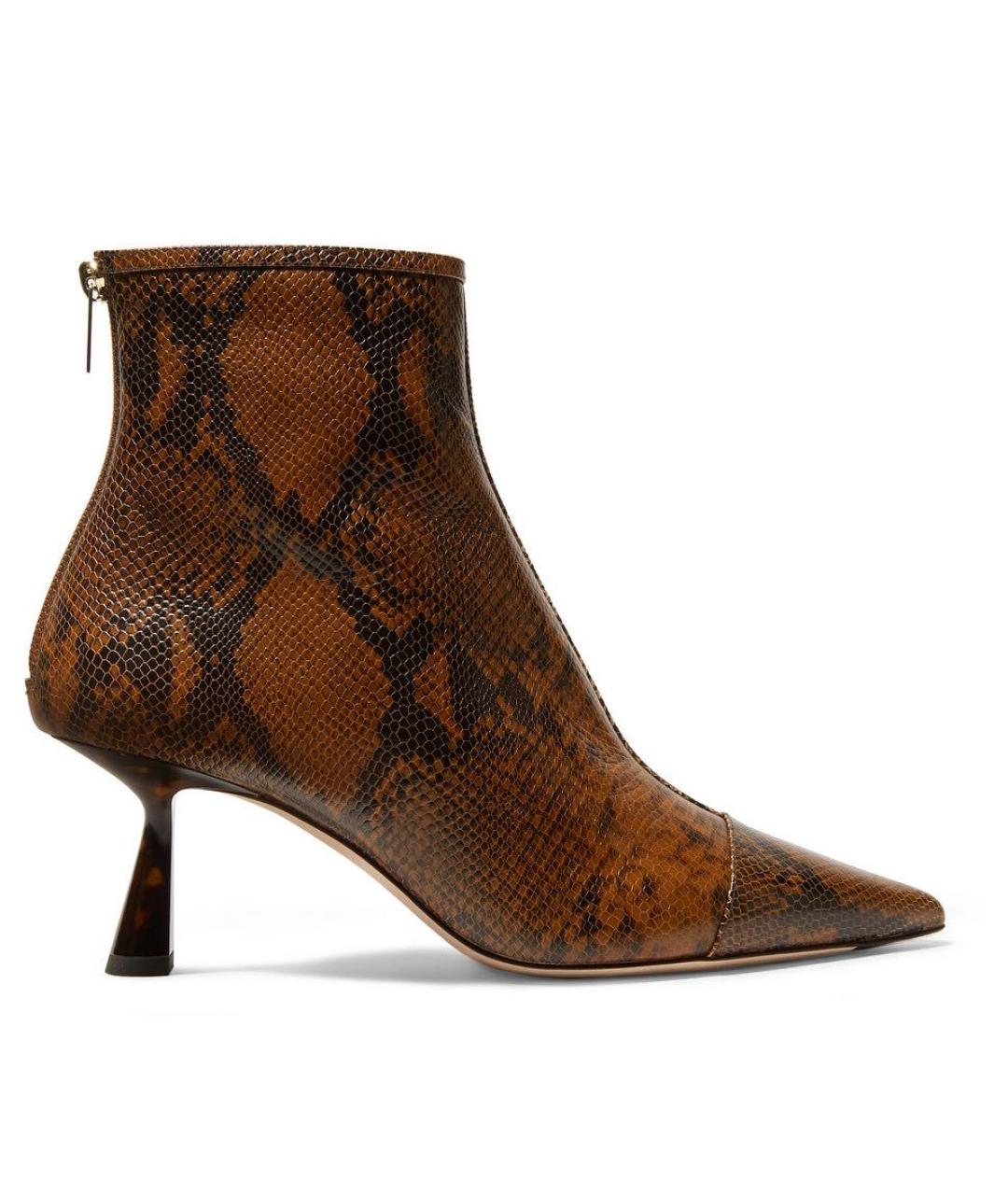 JIMMY CHOO Коричневые кожаные ботильоны, фото 6