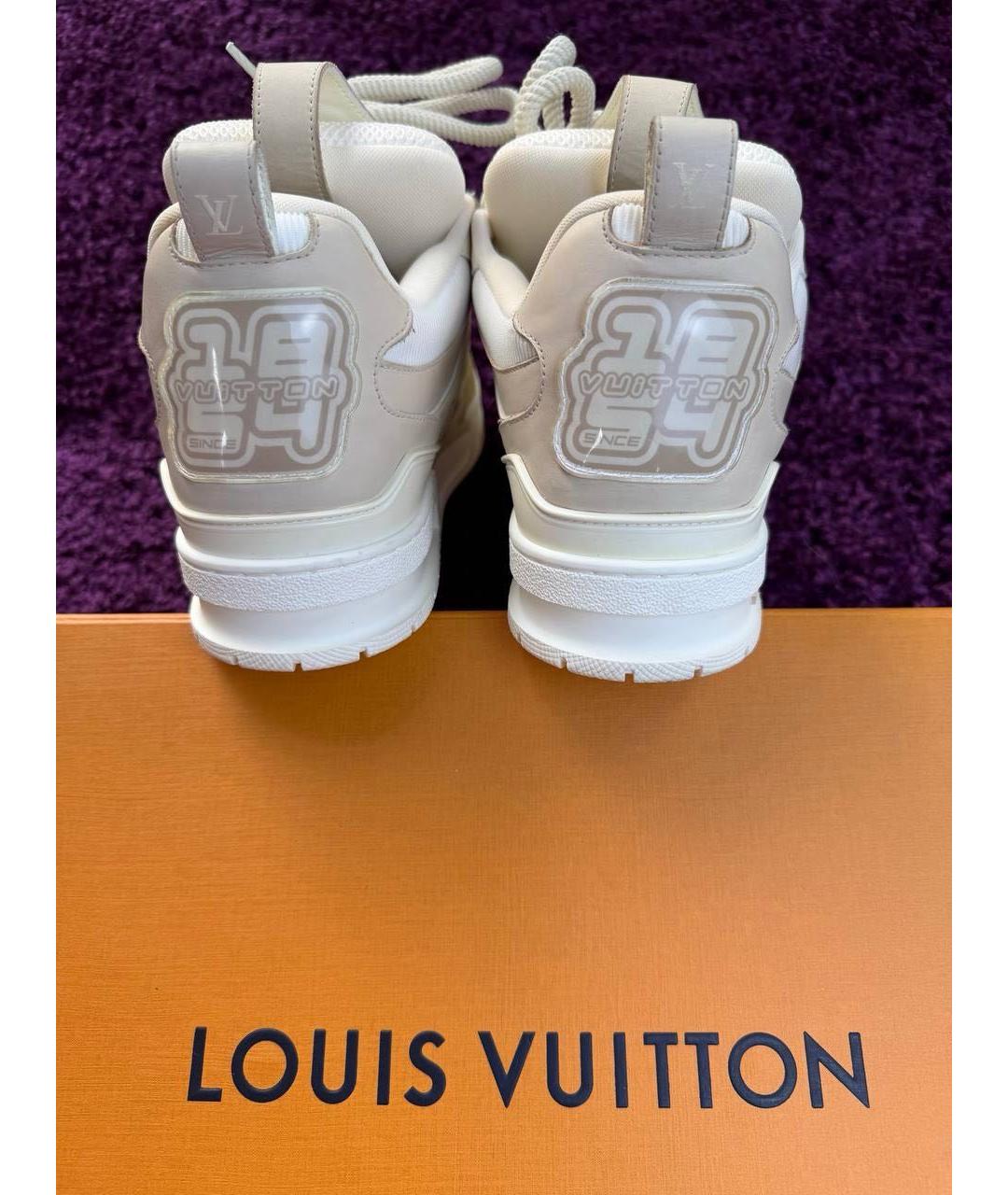 LOUIS VUITTON Белые кожаные высокие кроссовки / кеды, фото 3