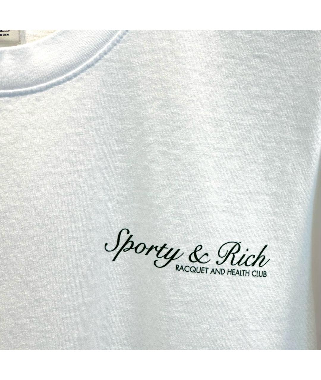 SPORTY AND RICH Белая хлопковая футболка, фото 4