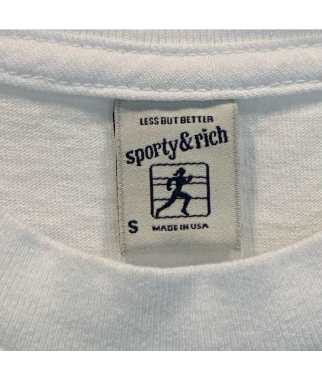SPORTY AND RICH Белая хлопковая футболка, фото 3