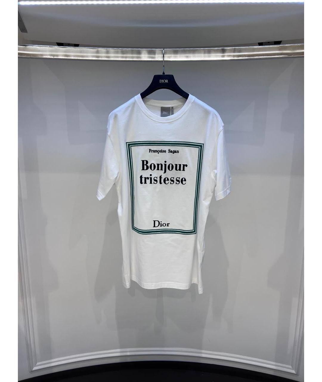 CHRISTIAN DIOR Белая хлопковая футболка, фото 2