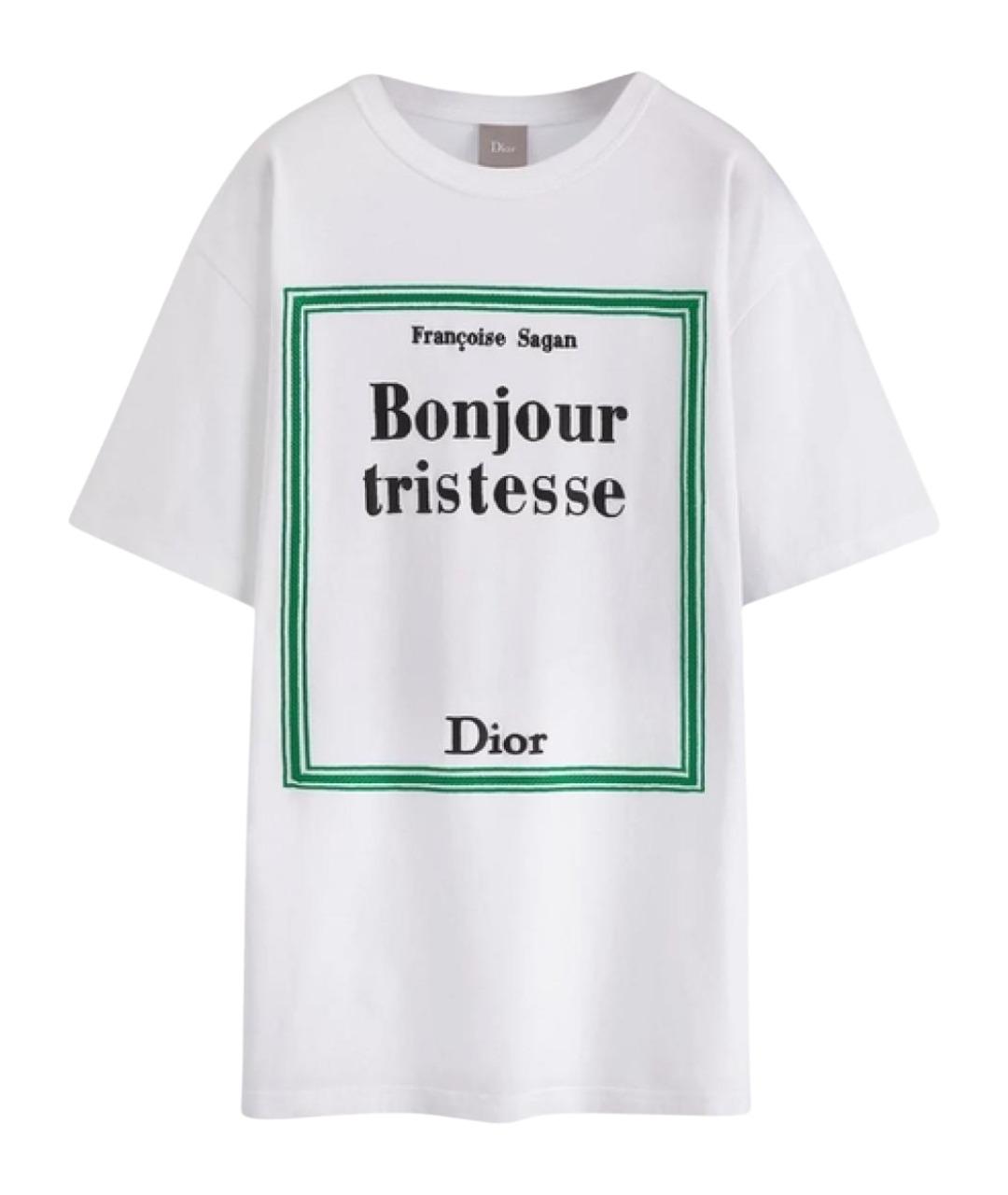 CHRISTIAN DIOR Белая хлопковая футболка, фото 1