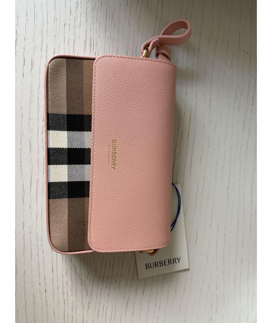 BURBERRY Розовая кожаная сумка через плечо, фото 5
