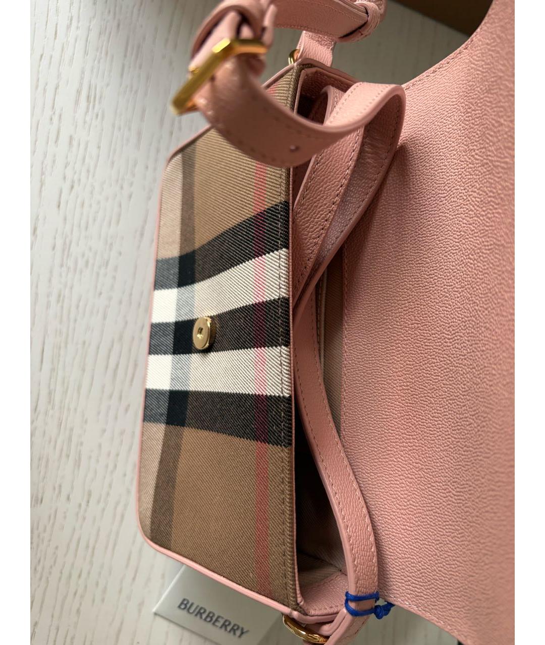 BURBERRY Розовая кожаная сумка через плечо, фото 4